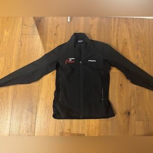 Patagonia Black Performance Soft-Shell Jacket with Red Logo